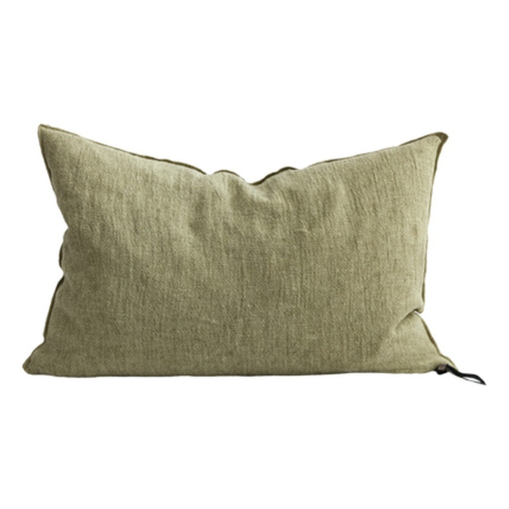 Coussin Vice Versa Crépon de Lin Lavé - amande