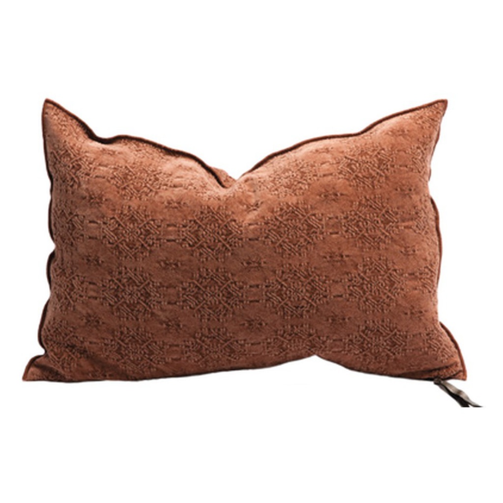 Coussin Vice Versa Jacquard Stone Washed Kilim - argile