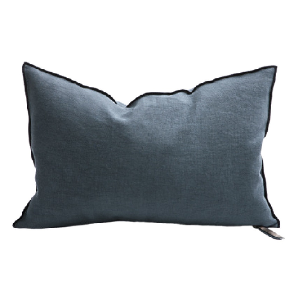 Coussin Vice Versa Lin Stone Washed - encre