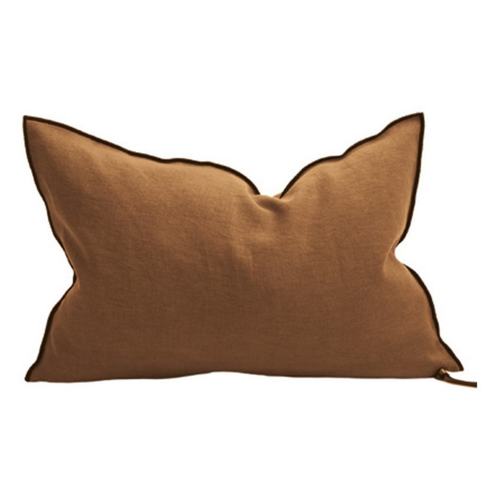 Coussin Vice Versa Lin Stone Washed - havane