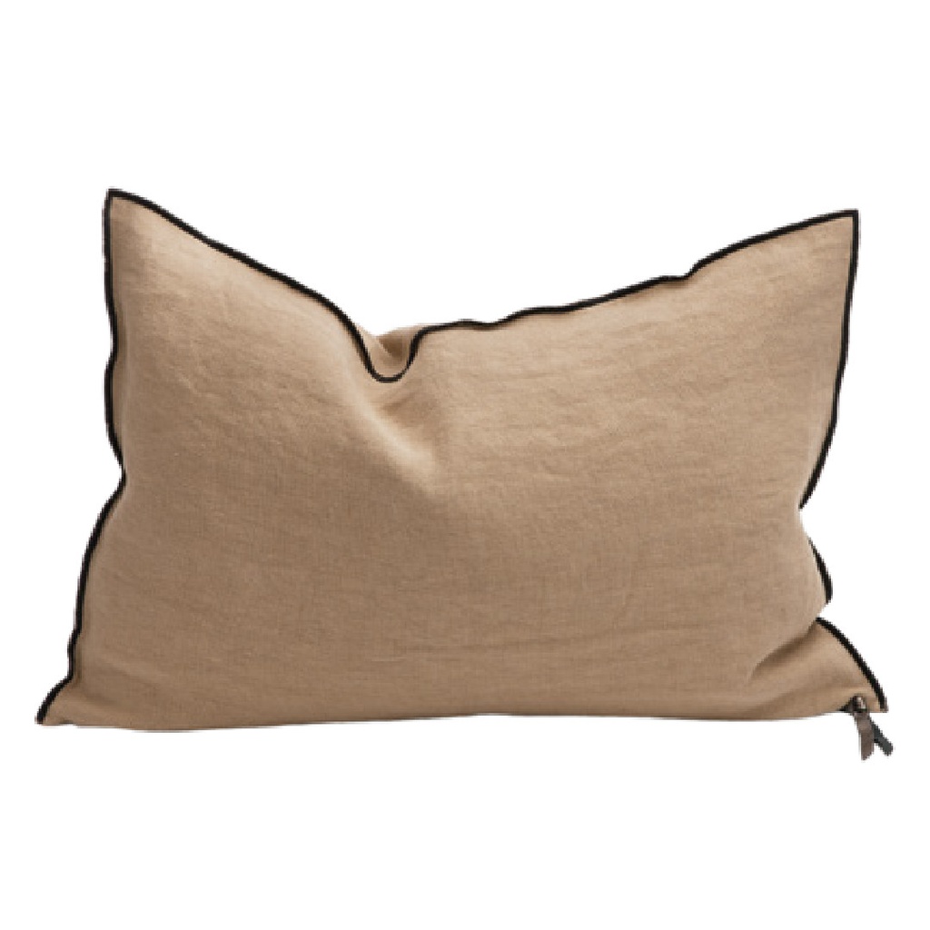 Coussin Vice Versa Lin Stone Washed - sable