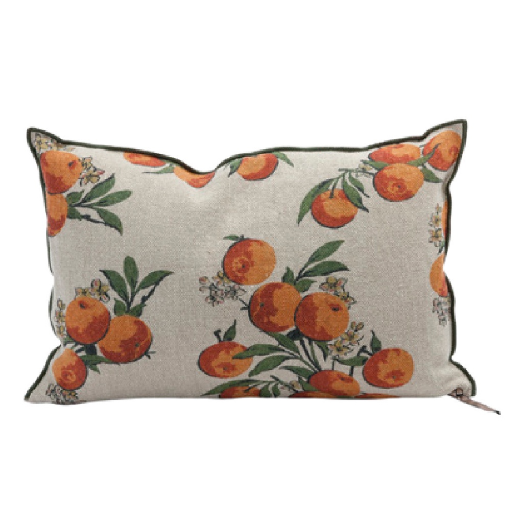 Coussin Vice Versa Lin Wabi-Sabi Imprimé - les oranges (65 x 65 cm)
