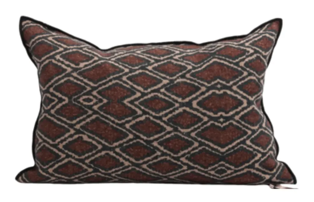 Coussin Vice Versa Lin Wabi-Sabi Imprimé - samarkand argile (65 x 65 cm)