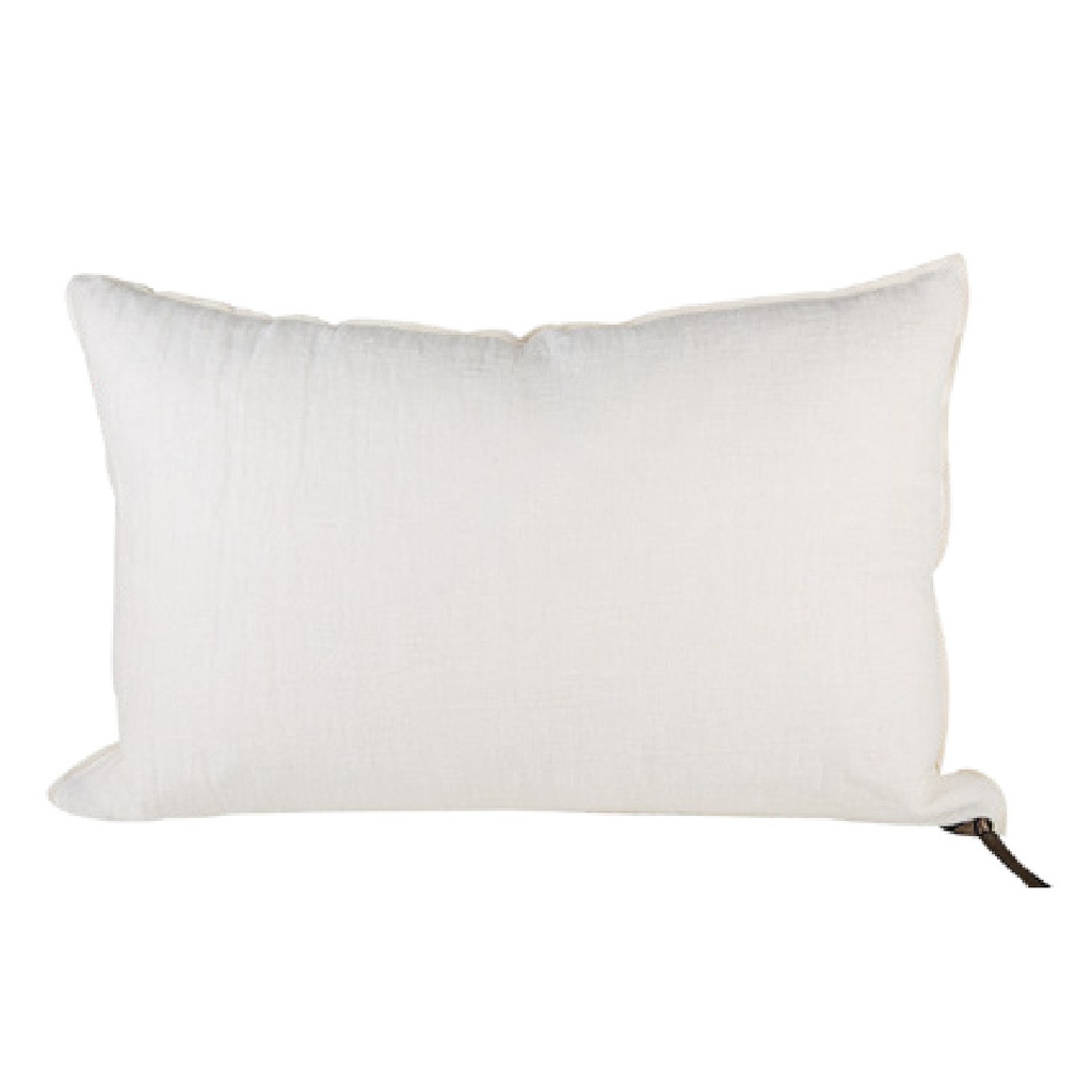 Coussin Vice Versa Lin Lavé Froissé - blanc / écru