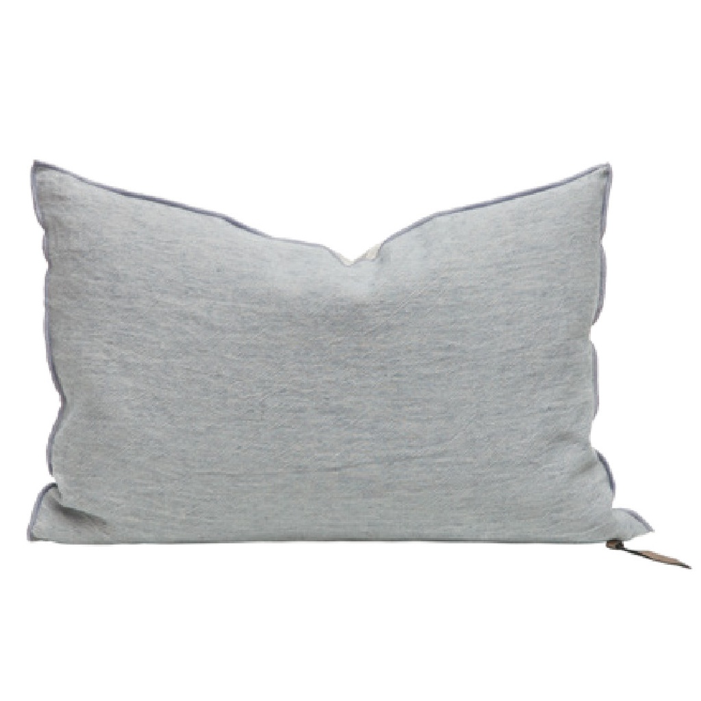 Coussin Vice Versa Lin Lavé Froissé - nuage / givré