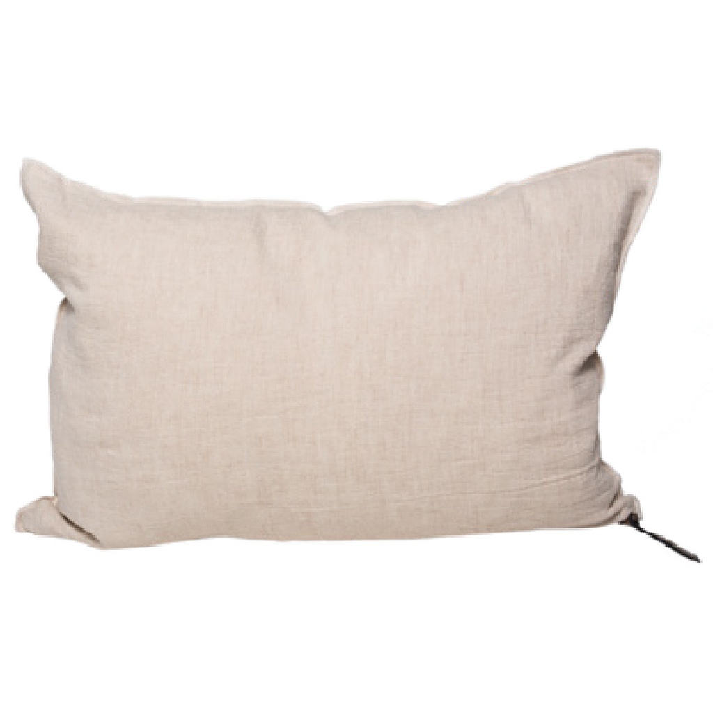 Coussin Vice Versa Lin Lavé Froissé - crème / givré (65 x 65 cm)