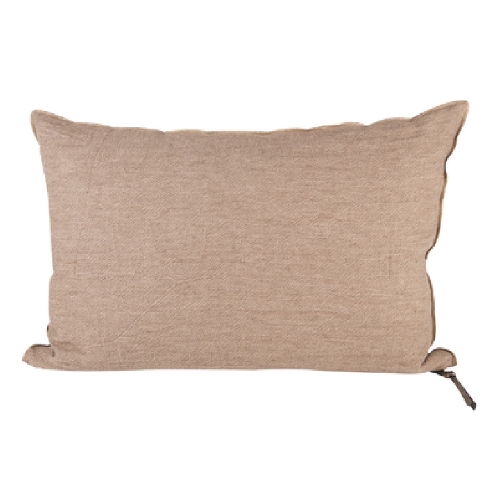 Coussin Vice Versa Lin Lavé Froissé - nude / givré (65 x 65 cm)