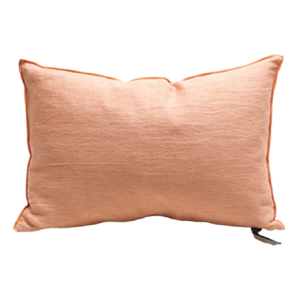 Coussin Vice Versa Lin Lavé Froissé - melon / givré (65 x 65 cm)
