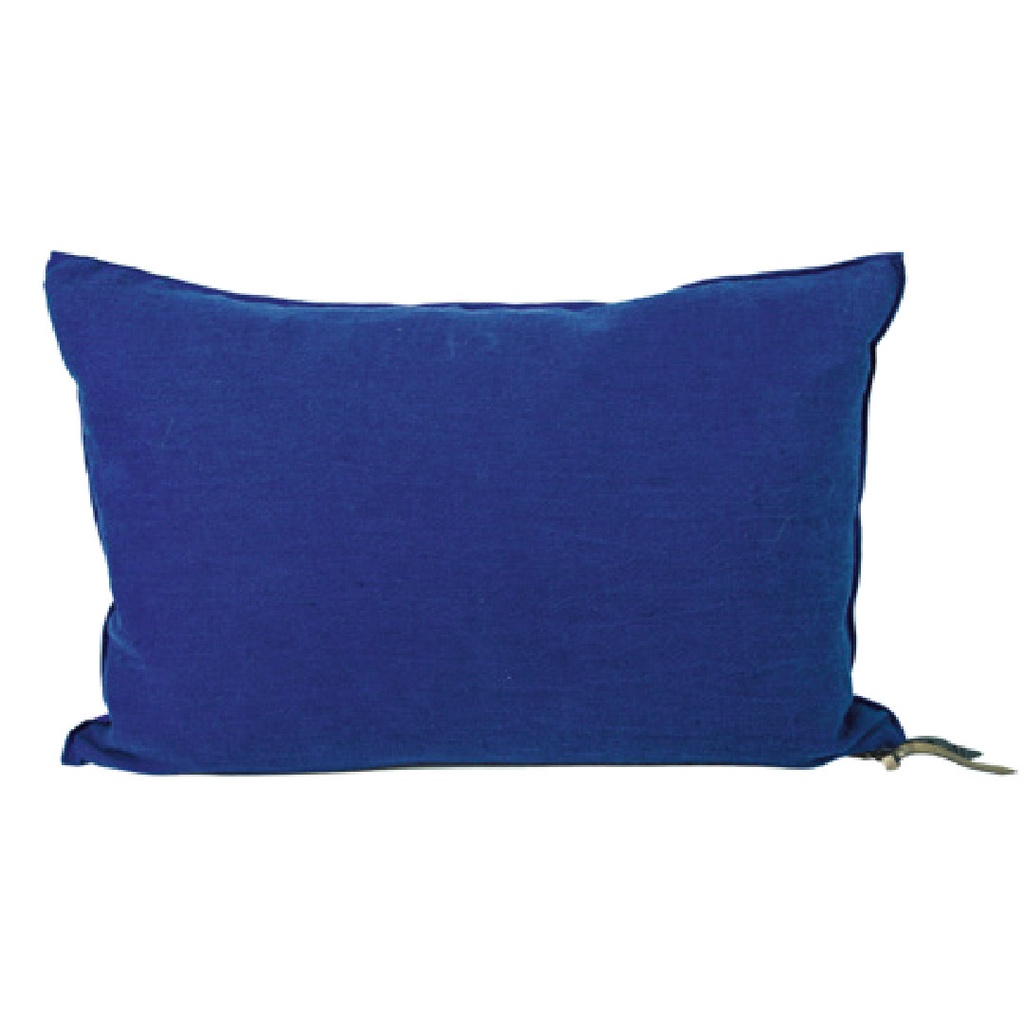 Coussin Vice Versa Lin Lavé Froissé - cobalt / indigo (65 x 65 cm)