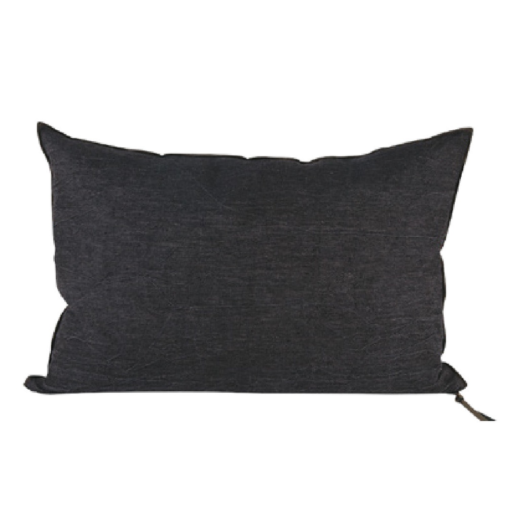 Coussin Vice Versa Lin Lavé Froissé - charbon / anthracite (65 x 65 cm)