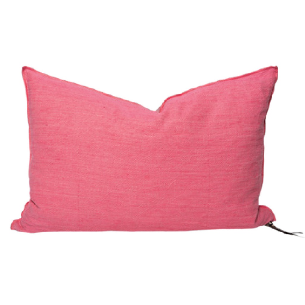 Coussin Vice Versa Lin Lavé Froissé - bonbon / givré