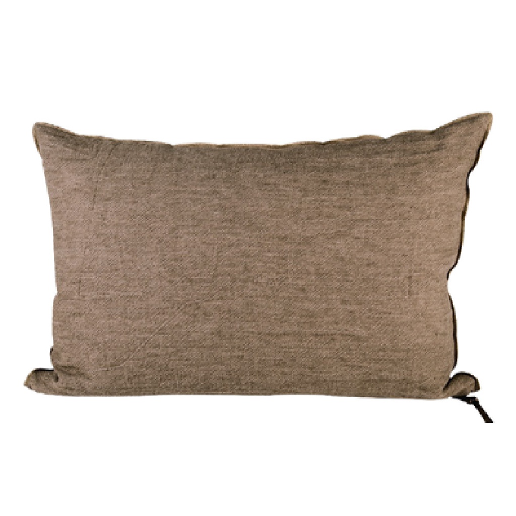 Coussin Vice Versa Lin Lavé Froissé - taupe / ciment (65 x 65 cm)