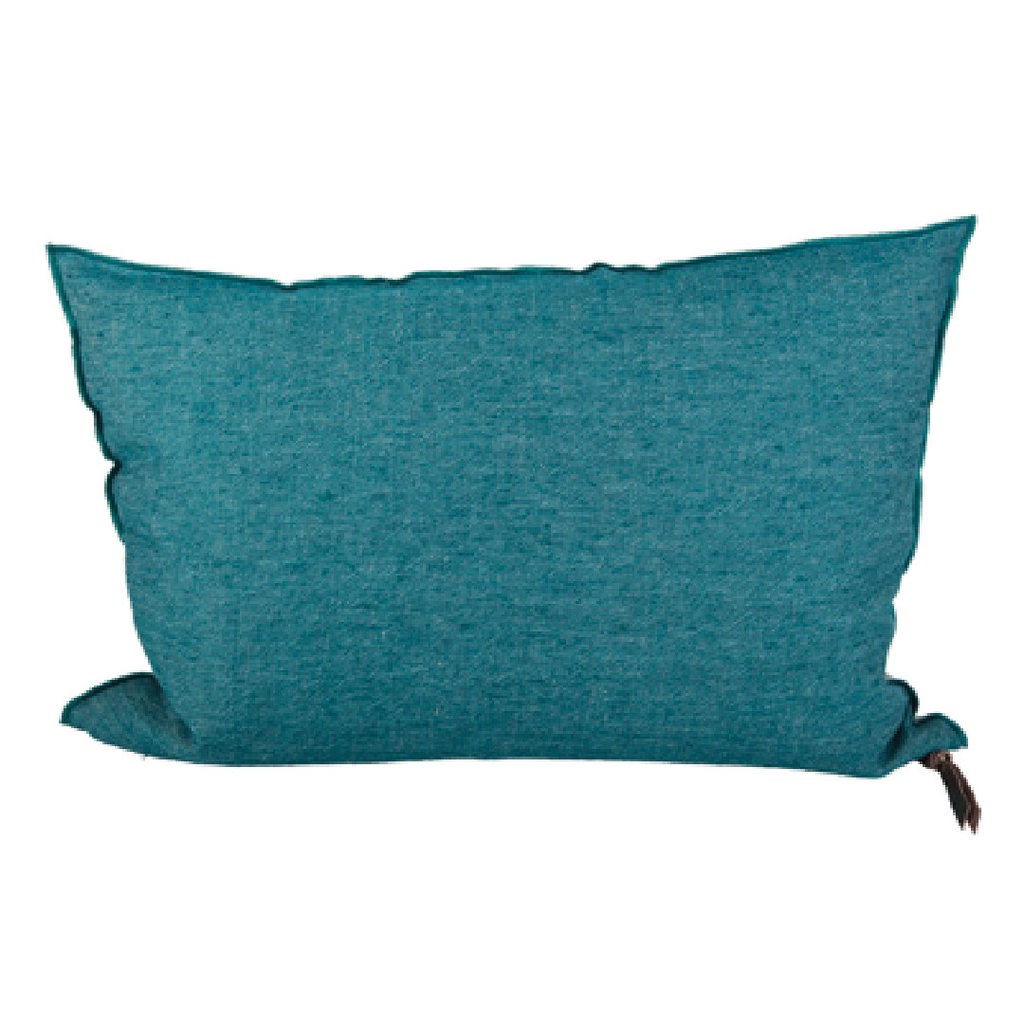 Coussin Vice Versa Lin Lavé Froissé - canard / givré (65 x 65 cm)