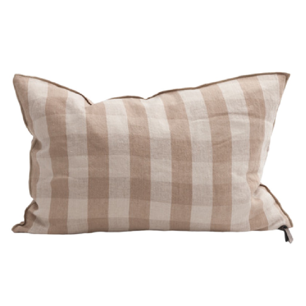Coussin Vice Versa Lin Lavé Vichy Cottage - nude