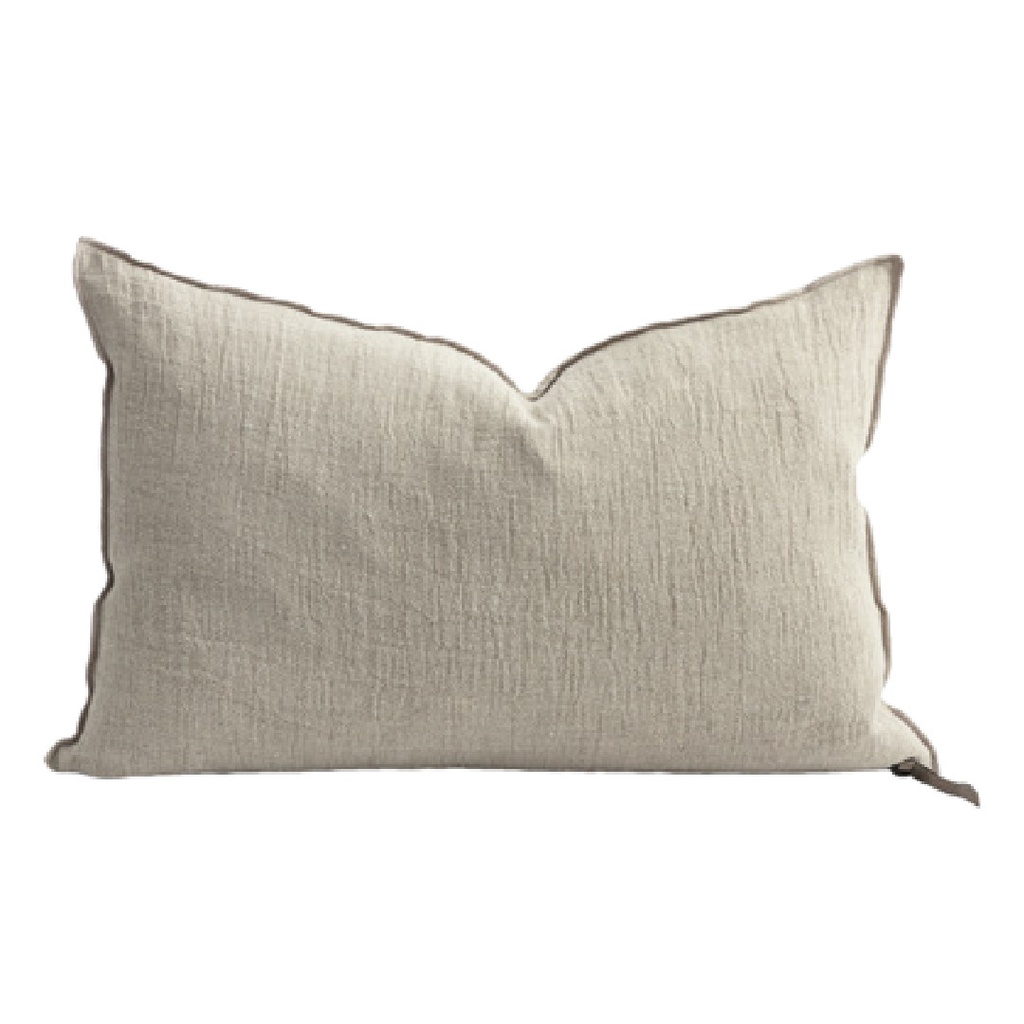 Coussin Vice Versa Crépon de Lin Lavé - naturel