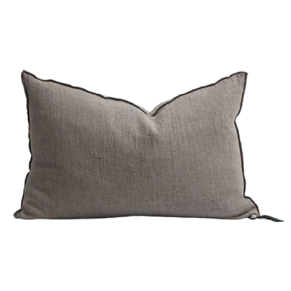 Coussin Vice Versa Crépon de Lin Lavé - écorce