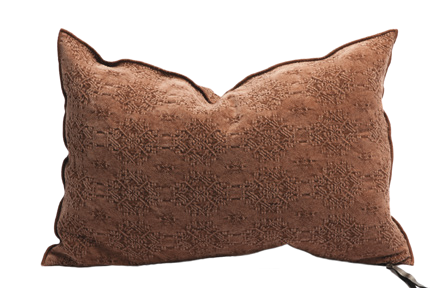 Coussin Vice Versa Jacquard Stone Washed Kilim - kilim argile (65 x 65 cm)