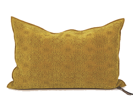 Coussin Vice Versa Jacquard Stone Washed Kilim - kilim ocre