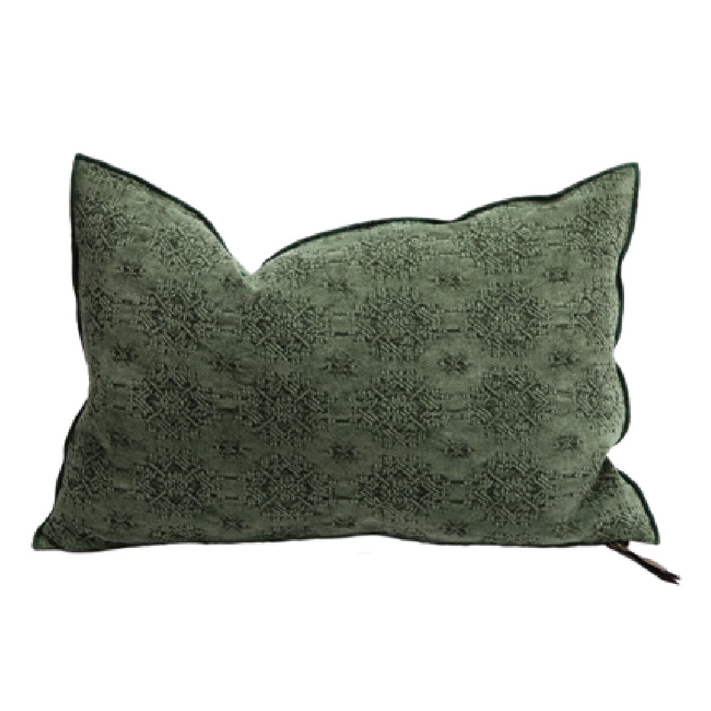 Coussin Vice Versa Jacquard Stone Washed Kilim - kilim avocat (65 x 65 cm)