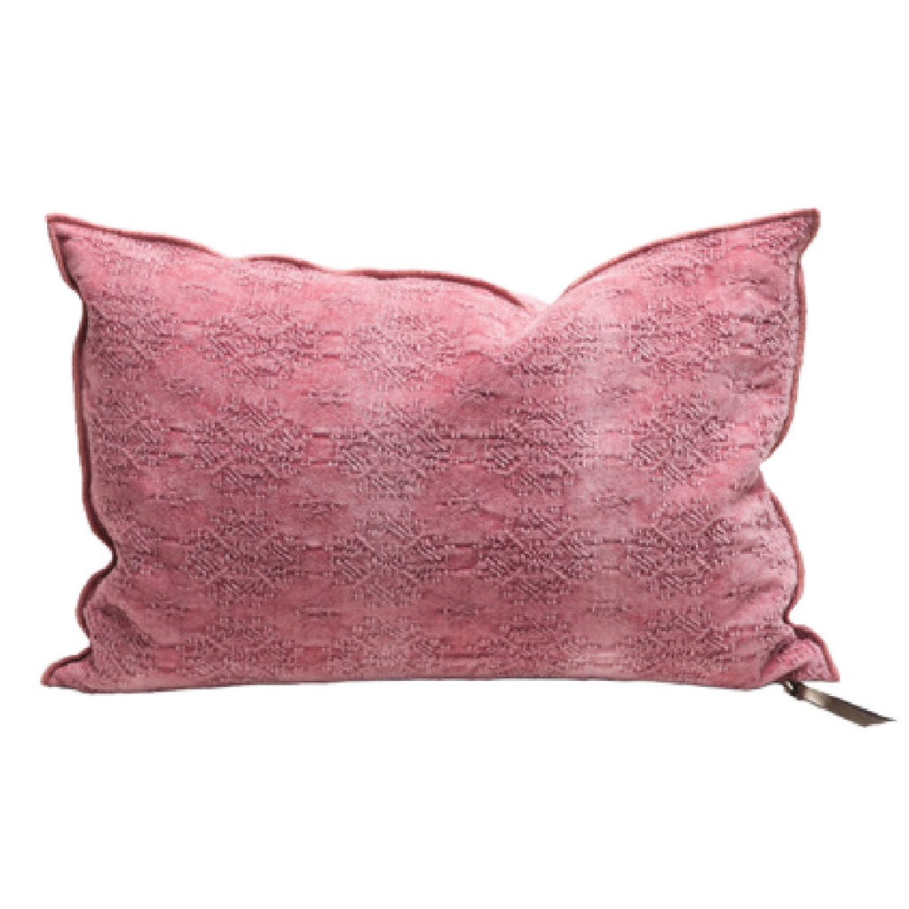 Coussin Vice Versa Jacquard Stone Washed Kilim - kilim rose thé