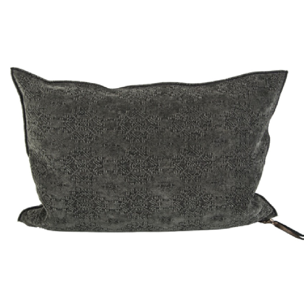 Coussin Vice Versa Jacquard Stone Washed Kilim - kilim charbon