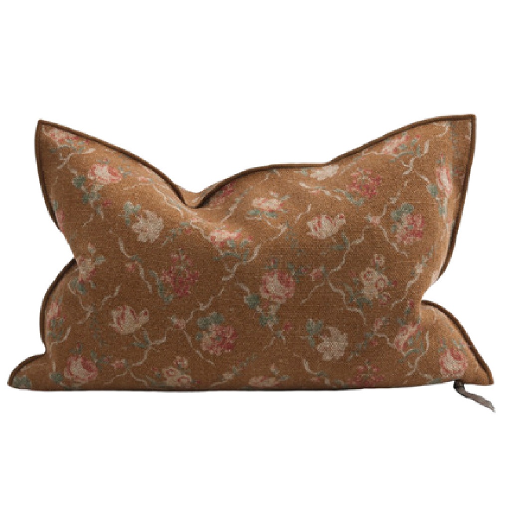 Coussin Vice Versa Lin Wabi-Sabi Imprimé - jardin secret havane