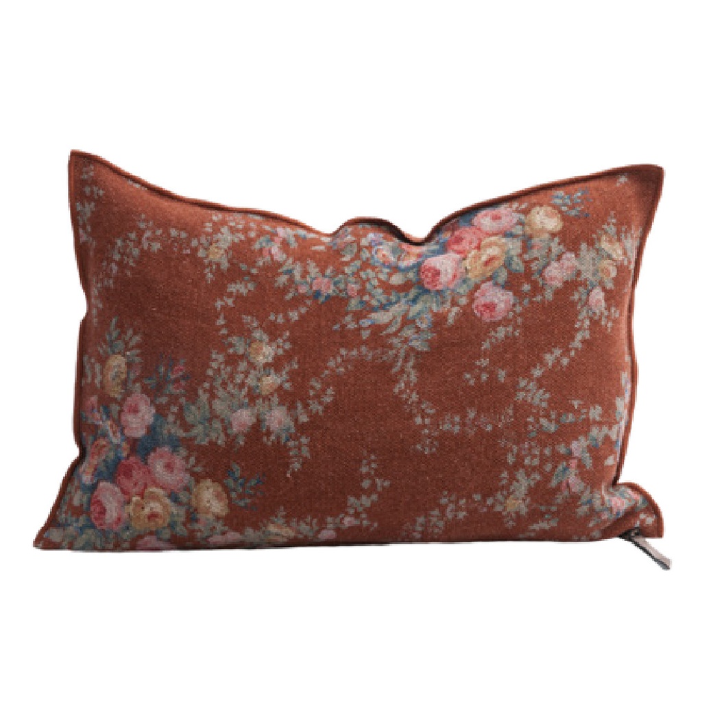 Coussin Vice Versa Lin Wabi-Sabi Imprimé - pompadour argile (65 x 65 cm)