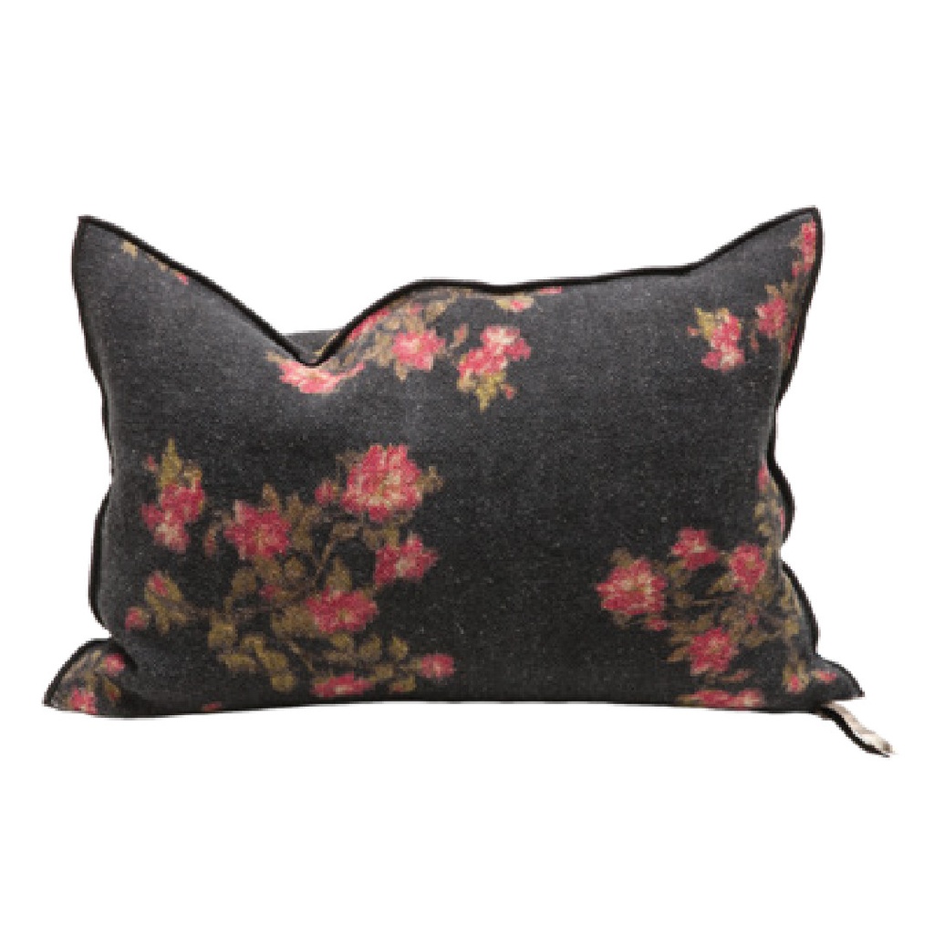 Coussin Vice Versa Lin Wabi-Sabi Imprimé - les roses magenta