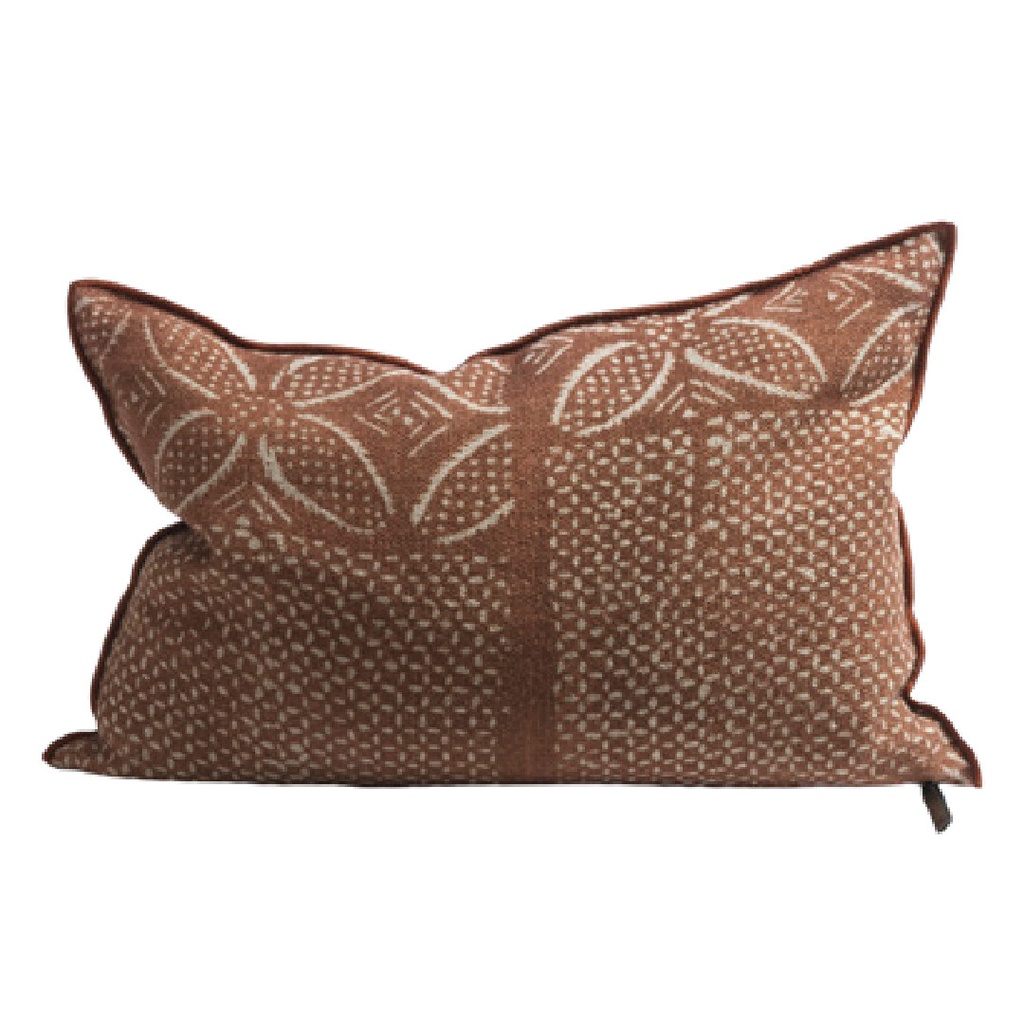 Coussin Vice Versa Lin Wabi-Sabi Imprimé - bogolan argile