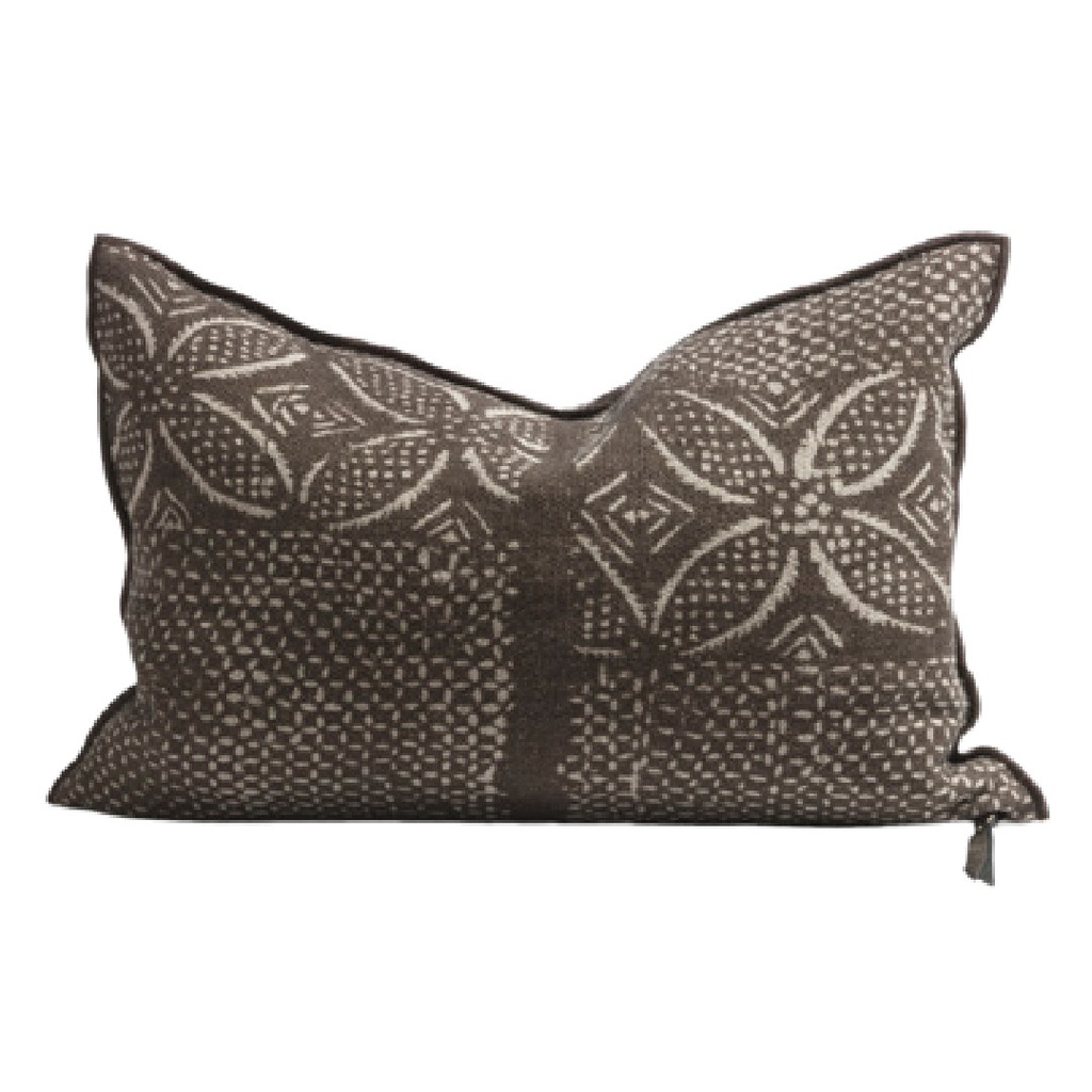 Coussin Vice Versa Lin Wabi-Sabi Imprimé - bogolan arabica
