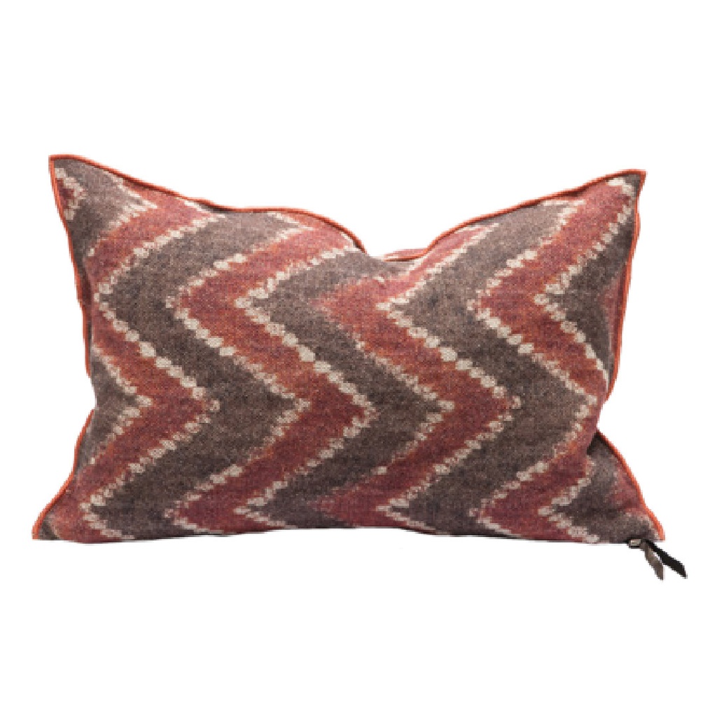 Coussin Vice Versa Lin Wabi-Sabi Imprimé - zanzibar argile