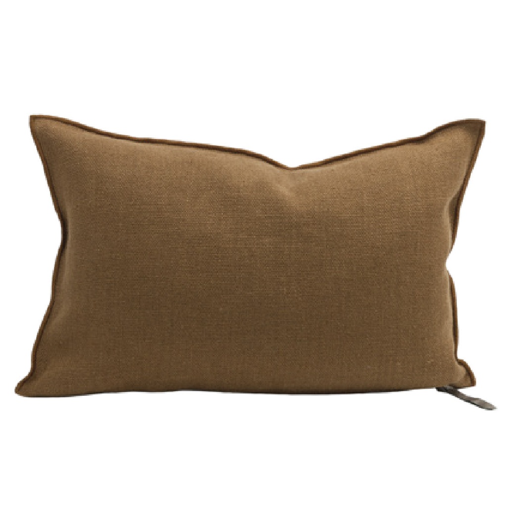 Coussin Vice Versa Lin Wabi Sabi Stone Washed - havane (65 x 65 cm)