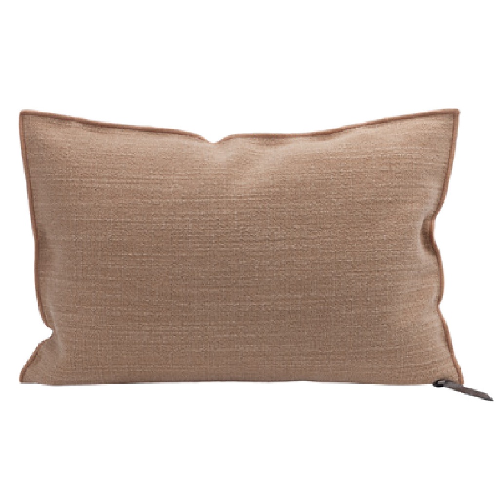 Coussin Vice Versa Toile Belsize Upcyclée - amaretto