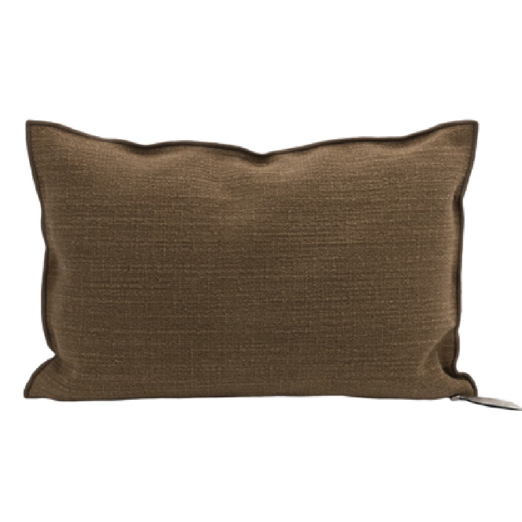 Coussin Vice Versa Toile Belsize Upcyclée - havane