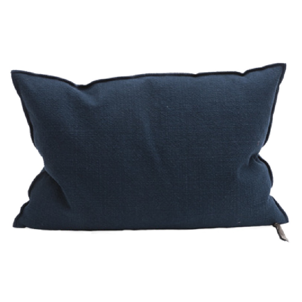 Coussin Vice Versa Toile Towani Upcyclée - navy