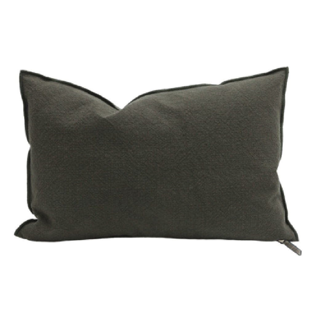 Coussin Vice Versa Toile Towani Upcyclée - kaki
