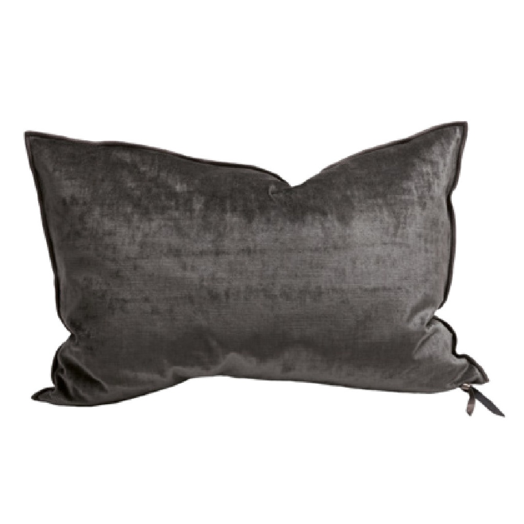 Coussin Vice Versa Velours Royal - charbon
