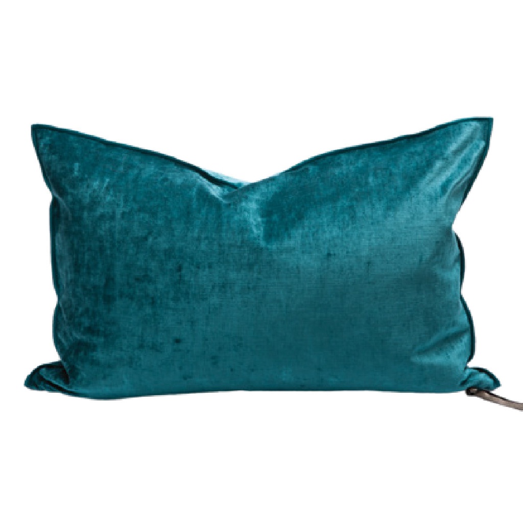 Coussin Vice Versa Velours Royal - paon (65 x 65 cm)