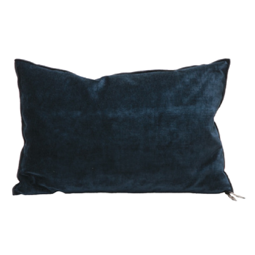 Coussin Vice Versa Velours Royal - bleu nuit