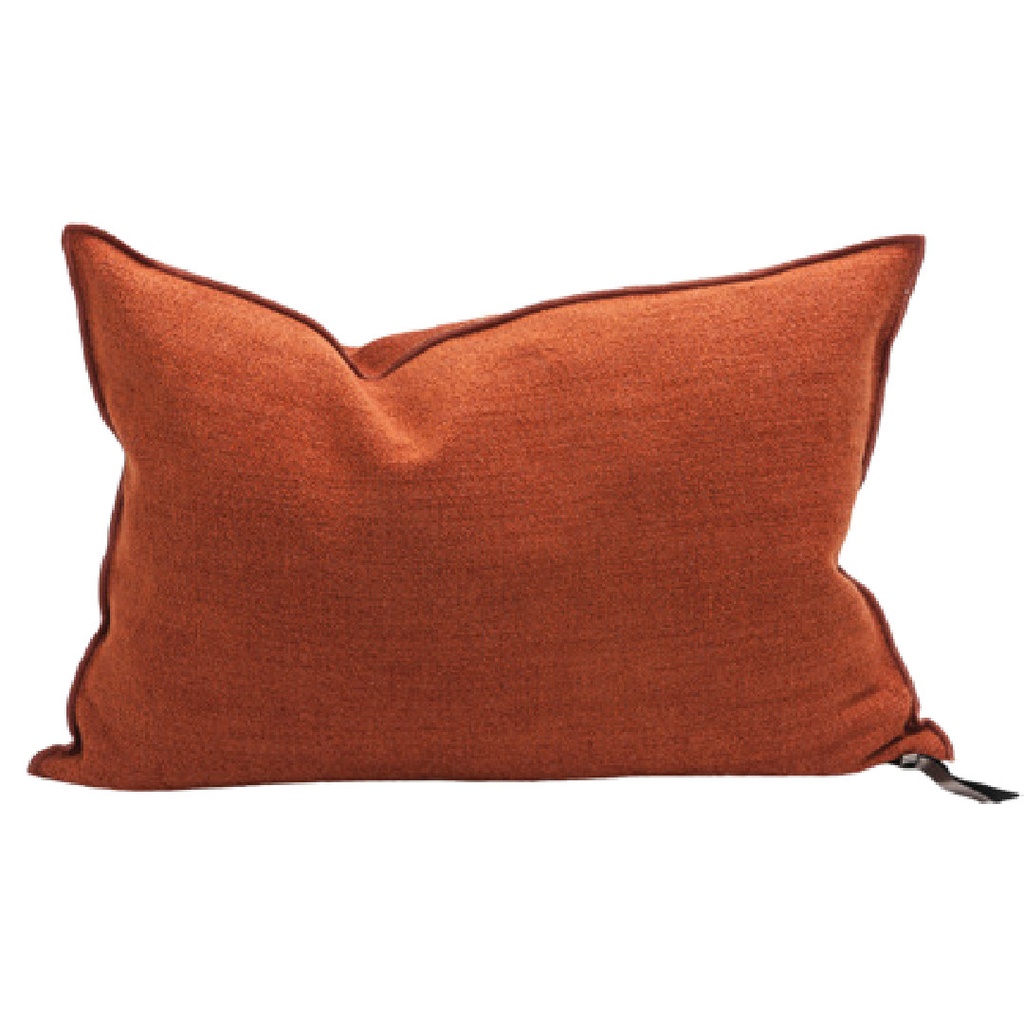 Coussin Vice Versa Chenille Vintage - henné