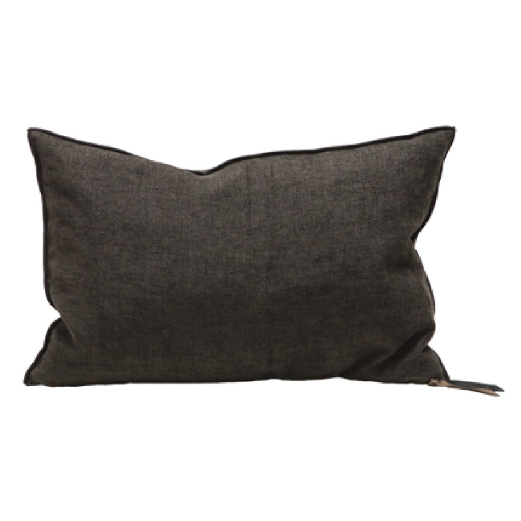 Coussin Vice Versa Chenille Soft Washed - carbone
