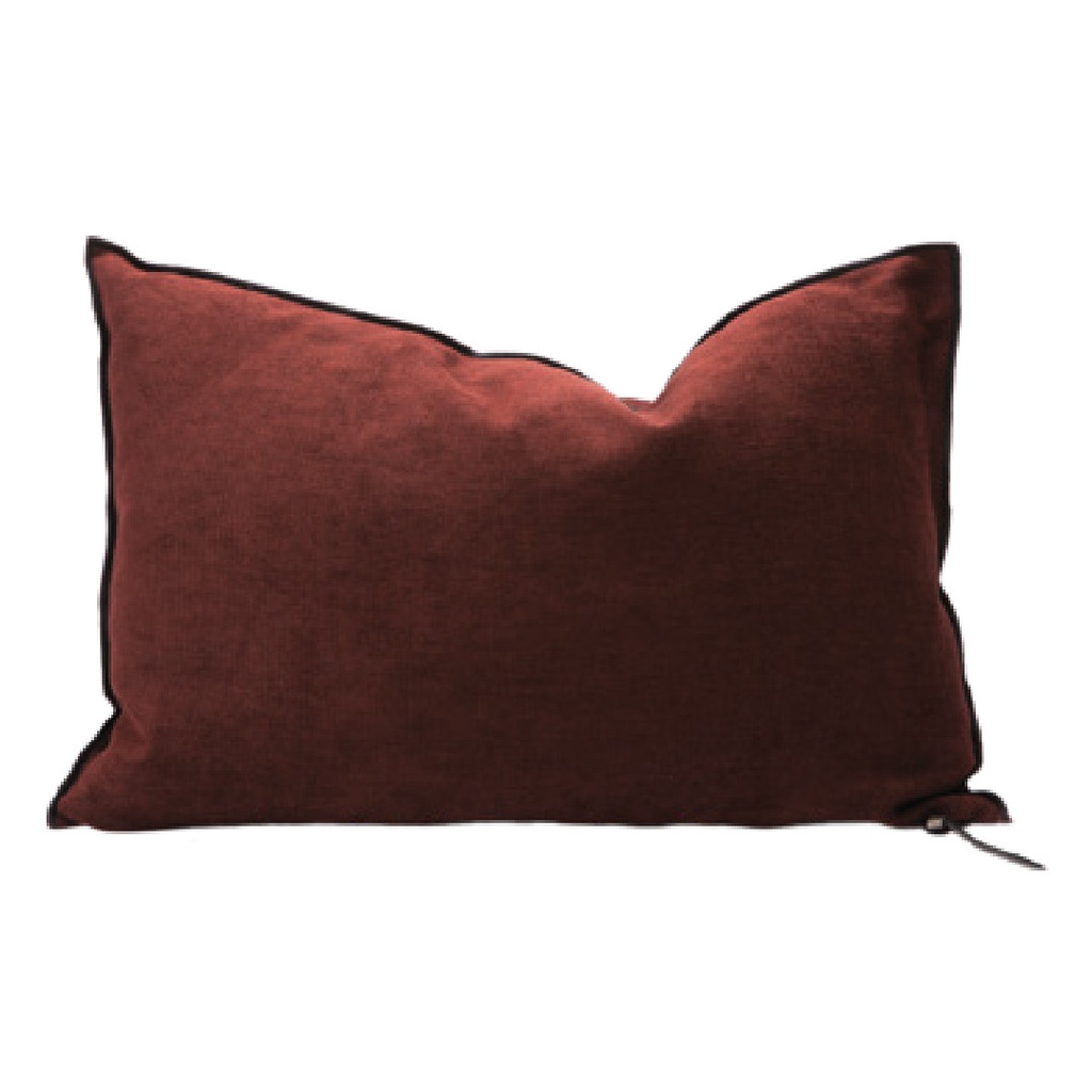 Coussin Vice Versa Chenille Soft Washed - chianti