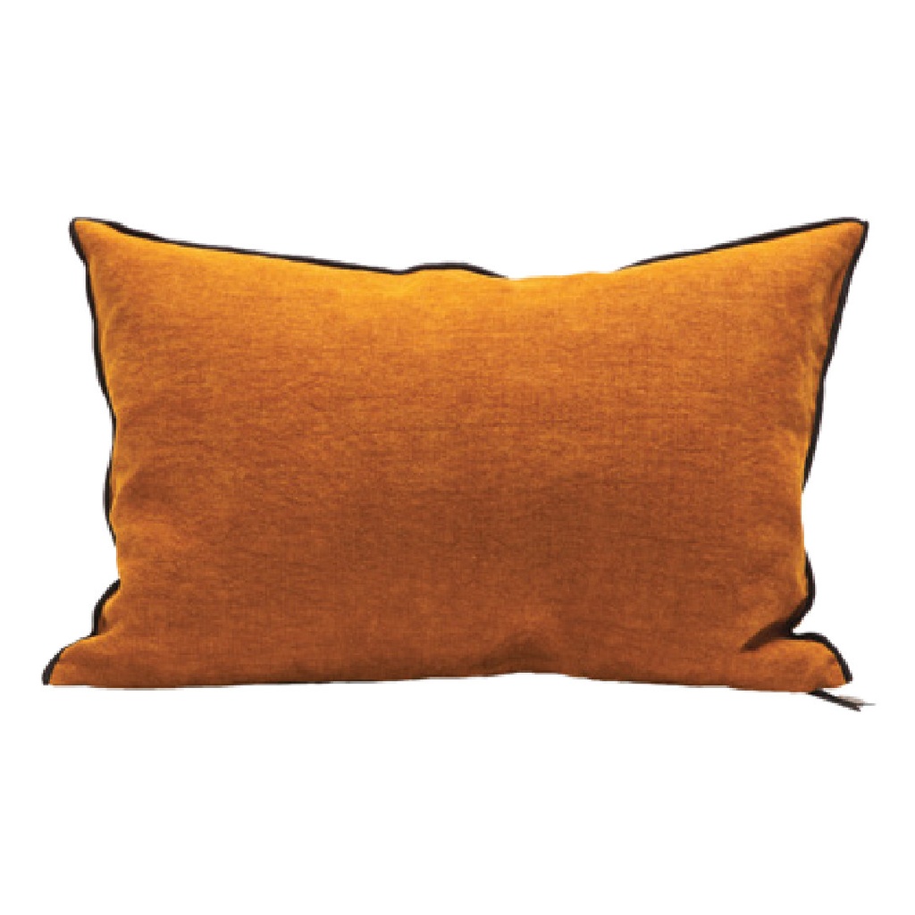 Coussin Vice Versa Chenille Soft Washed - ambre