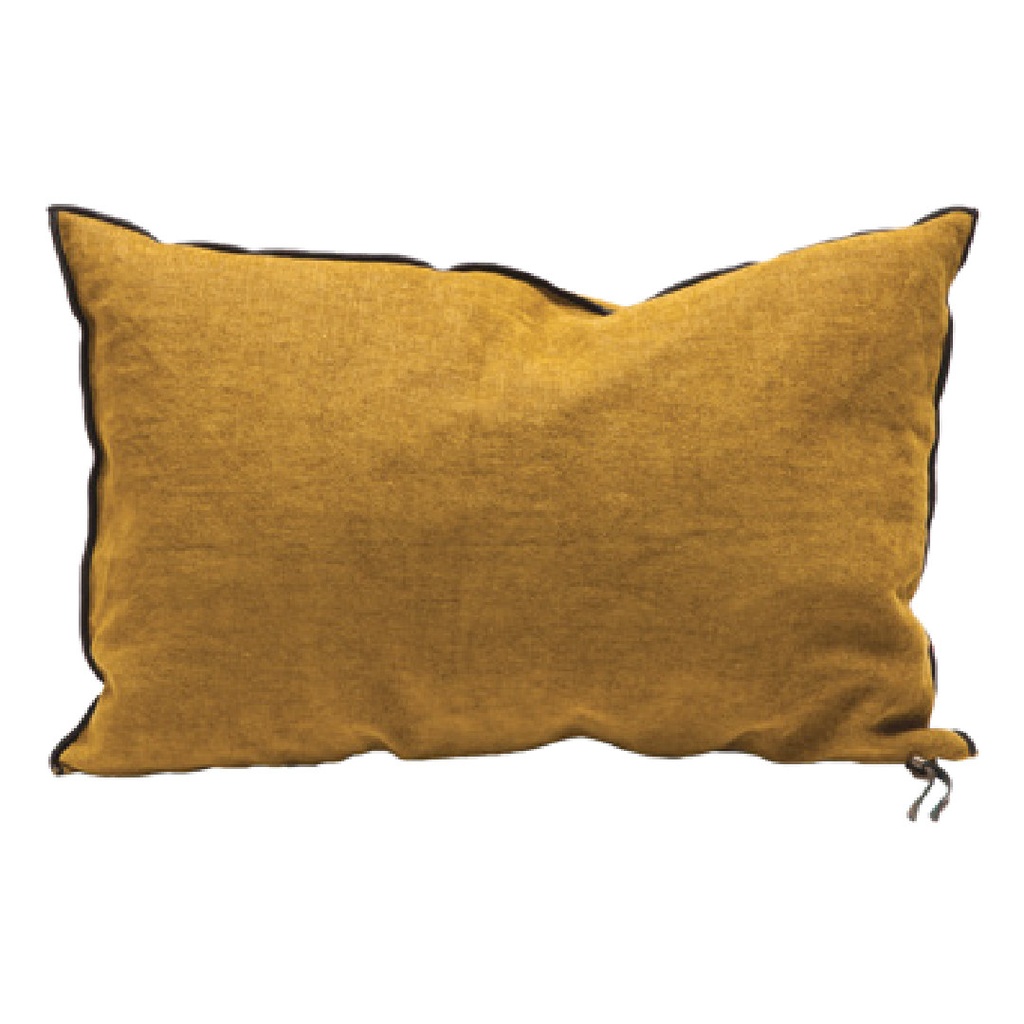 Coussin Vice Versa Chenille Soft Washed - ocre