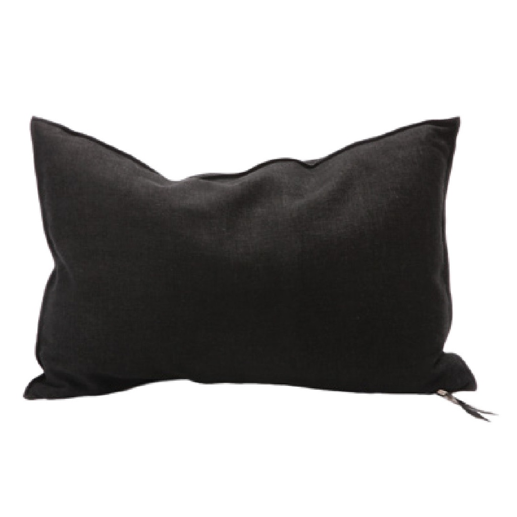 Coussin Vice Versa Chenille Soft Washed - noir