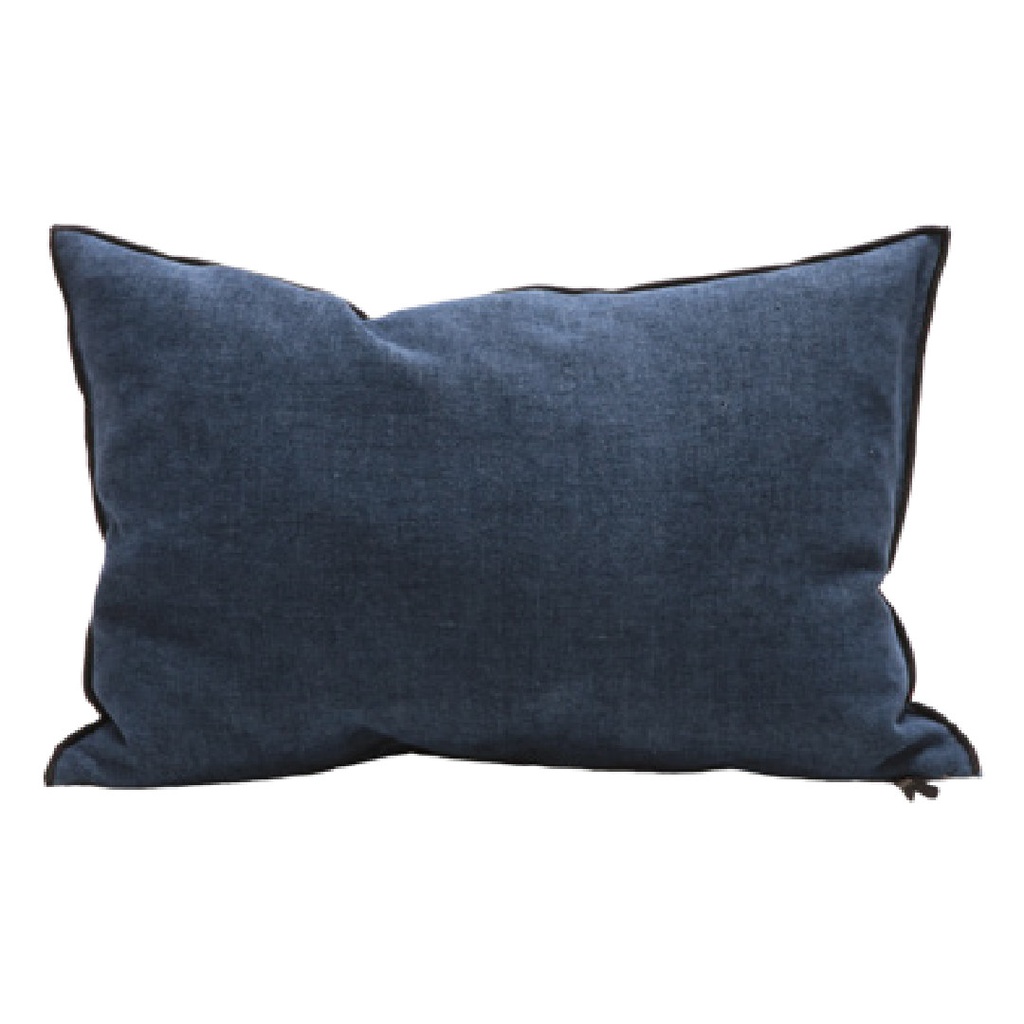 Coussin Vice Versa Chenille Soft Washed - indigo