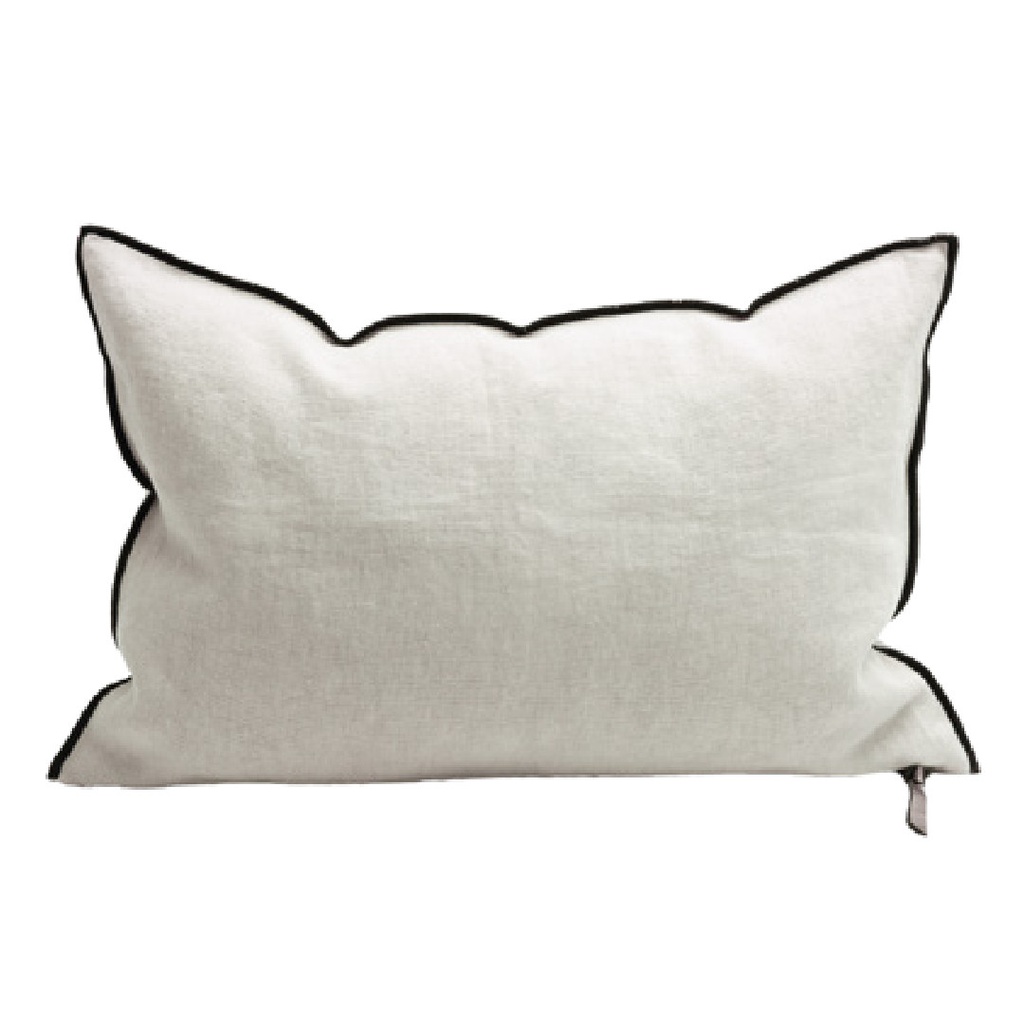 Coussin Vice Versa Lin Stone Washed - perle (65 x 65 cm)