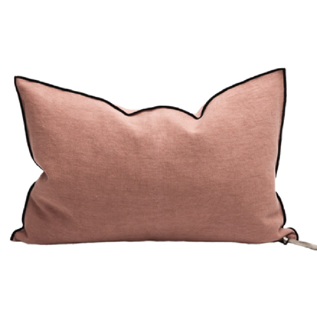 Coussin Vice Versa Lin Stone Washed - bois de rose