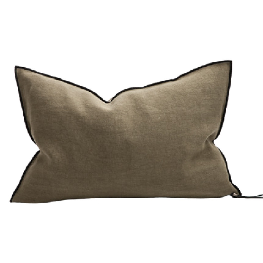 Coussin Vice Versa Lin Stone Washed - kaki