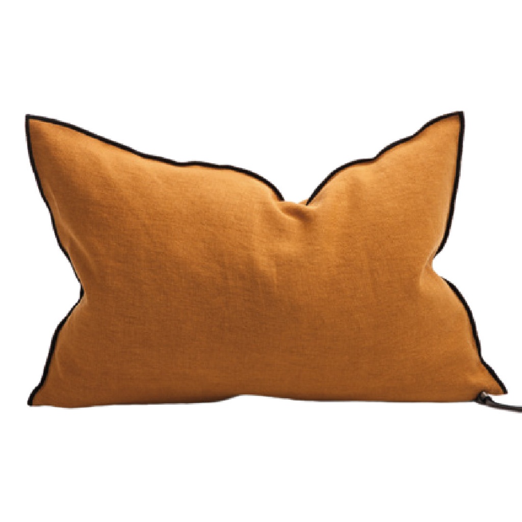 Coussin Vice Versa Lin Stone Washed - ambre